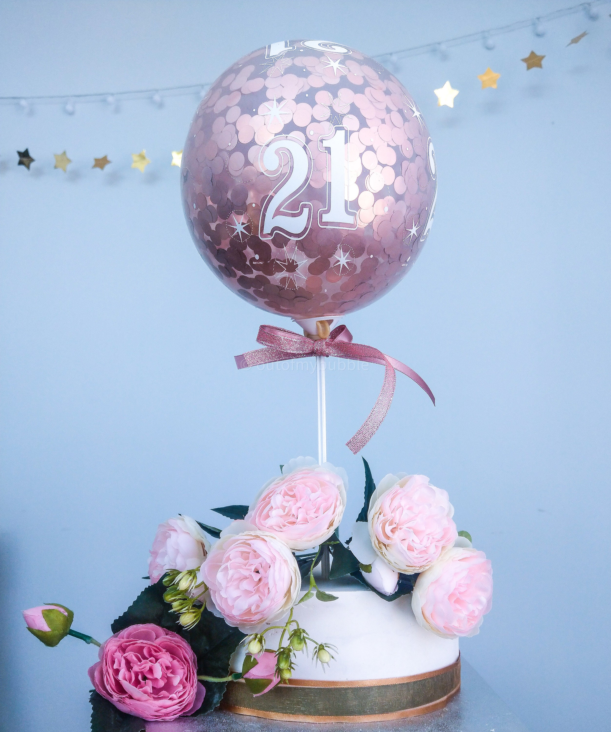 Rose Gold Cake Topper Confetti Balloons 11" Latex Party Balloon Bouquet ...