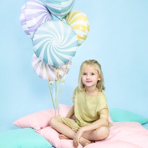 Pastel Foil balloon Candy Birthday Christmas New Year Decorations Pink Yellow Mint Blue Lilac