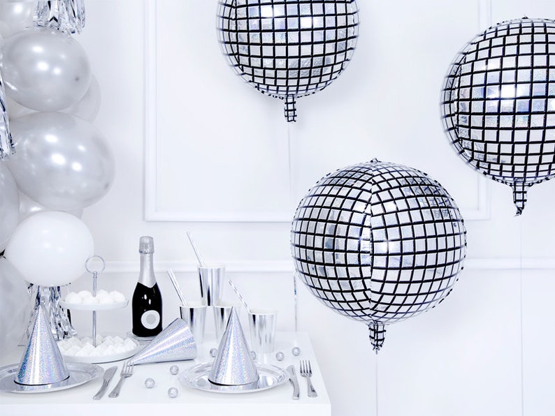 Disco Ball Foil balloon Garland New Year balloons Christmas Etsy