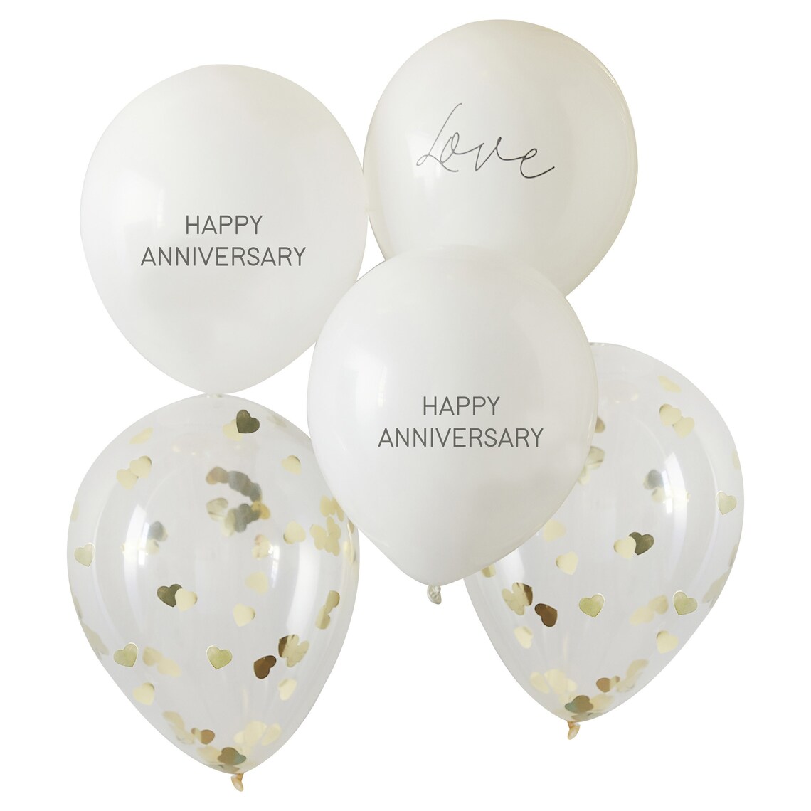 Happy Anniversary Hearts Gold Confetti Balloons 11 Latex - Etsy