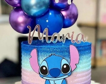 Kit topper per torta con palloncini viola blu cromato