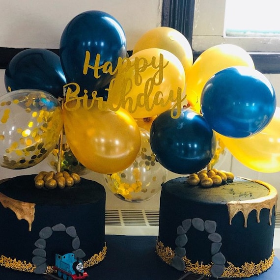 1 Set 5inch Confetti Balloon Cake Topper Décoration avec papier Paille Bow  Baby Shower Favorise mariage Fournitures de fête d'anniversaire