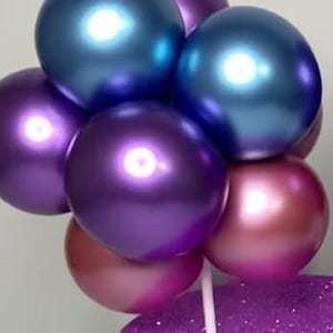 Kit per decorazione torta palloncino viola blu malva cromo
