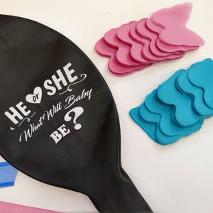 ¿El o ella? Mariposas Confeti Género Revelar Globo Marcas Gigante 36 Pulgadas 3 pies Globo revelan fiesta, globo pop, ducha Niño o Niña