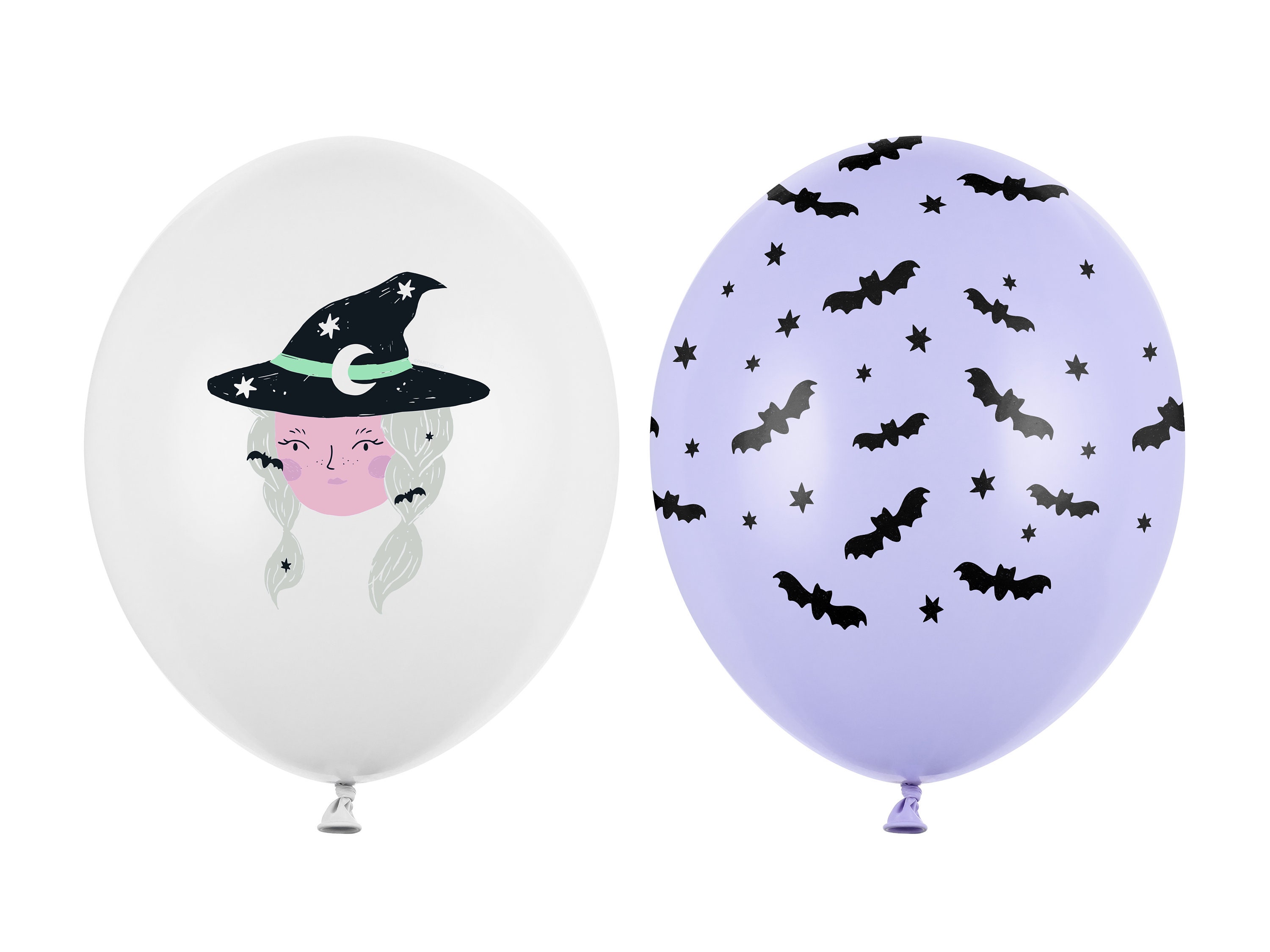 Witch Balloons Black but Purple Pastel White Halloween Party -  Israel