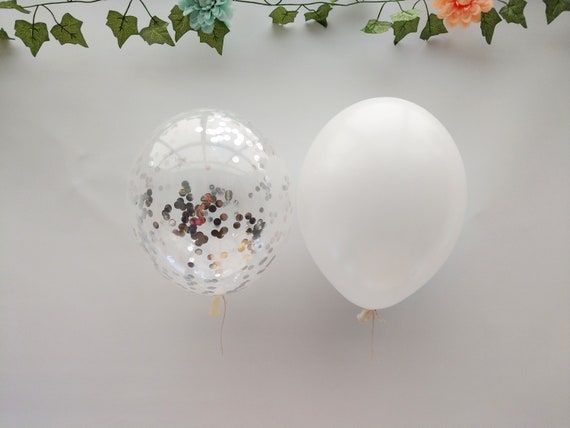 White Balloons Confetti Balloons Silver Birthday Party Decorations White Garland Bouquet Ceiling Balloons Wedding Engaged Baby