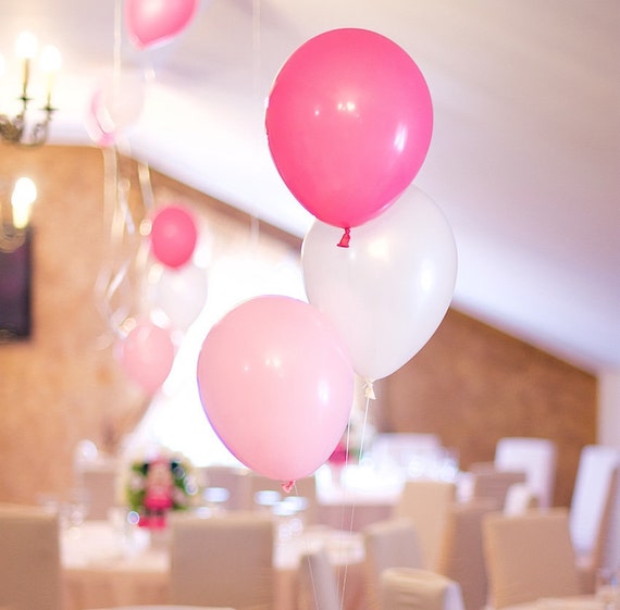 Blush Pink Balloons 11 Fuschia White Ceiling Balloons Balloon Bouquet Party Birthday Balloons Bride Engaged Wedding Centerpiece