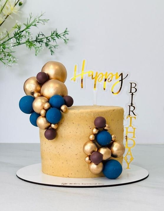 32 Topper Per Torta A Forma Di Palma E Palloncini – Decorazioni Oro Per Compleanno E Matrimonio - 3