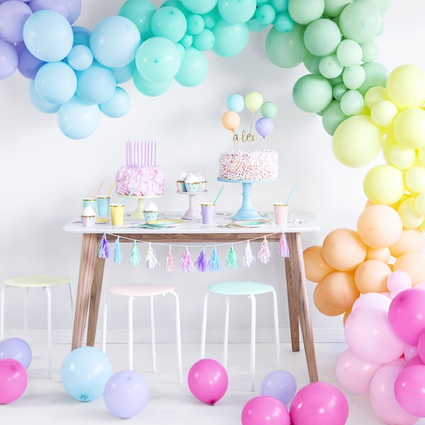 Pastel Balloon Arch Kit Garland Baby Wedding Hen Party Bridal Engaged Just Married One Unicorn Princess Pink Yellow Mint Purple