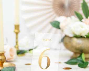 Transparent Table Numbers, Centerpiece, Wedding Table Numbers, Wedding Decorations, Gold Numbers, Pack 1-20, Bridal, Mrs