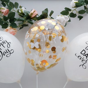 Mr Mrs Clear Balloons Rose Gold Confetti Balloons 11 - Etsy