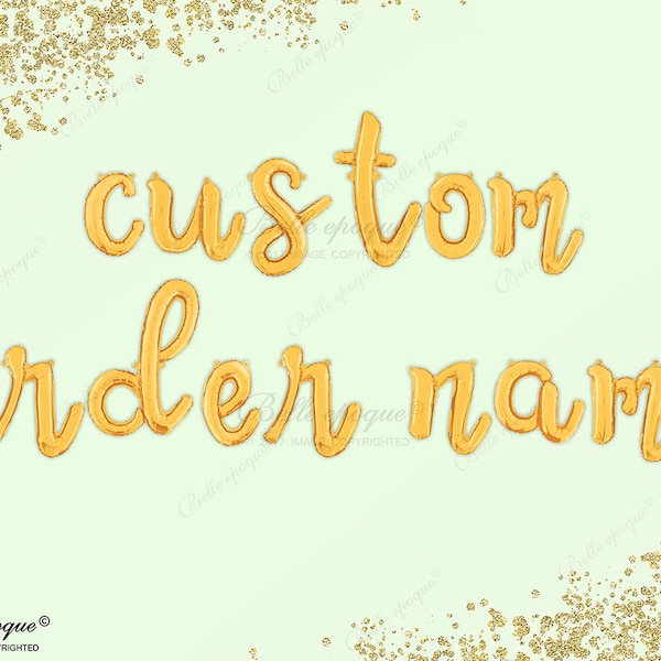 Custom Name Balloons, Personalized Rose Gold Cursive Letter Balloons, Birthday Party Decorations Balloon Garland Arch letters script