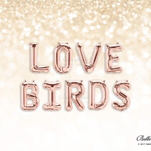 Globos DE AVES DE AMOR ? Globos de oro rosa ? Globos de Plata de Oro (Gold Silver Balloons) Fiesta ? Carta de la letra de la letra de Globo de guirnalda ? Ducha de novias ? Novia ? Boda