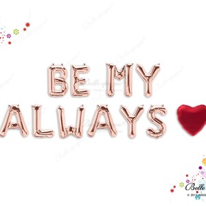 ESSERE mio sempre oro rosa palloncini palloncini festa, fidanzate, oro argento lettere, palloncino cuore, San Valentino, 16", lettere personalizzate, fidanzamento
