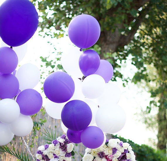 Blanc violet ballons 11, lavande, plafond de ballons, Bouquet de