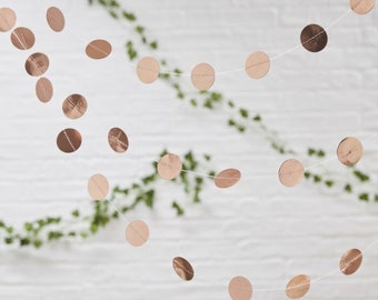 Rose gold Circle Garland, Happy New Year, Christmas Decorations, Hanging Decor, Party Decor, Hen Banner, Bunting