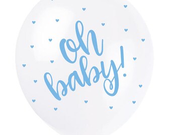 Oh Baby Balloons, 11" Latex, Birthday, Party, Decorations, Balloons Bouquet, Ceiling, Baby Shower, Christening Party, Hello baby