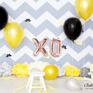 XO, Rose Gold Balloons, Engaged, Gold Silver Letters, Banner Balloon, Tassel Tail Garland Balloon, Engagement, Marry Me, Love, Valentines