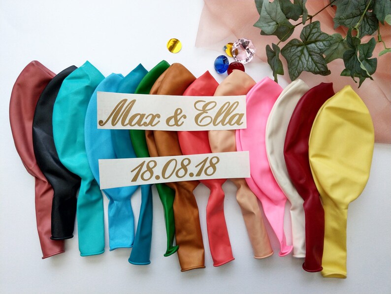 Personalized Balloon Vinyl Name Custom Balloons Bridal Etsy