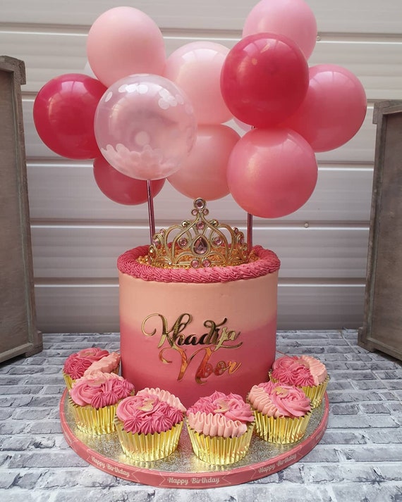 Happy Birthday Cake Topper – Rose Gold Glitter Bunting Decoration For Cakes & Desserts - View #4