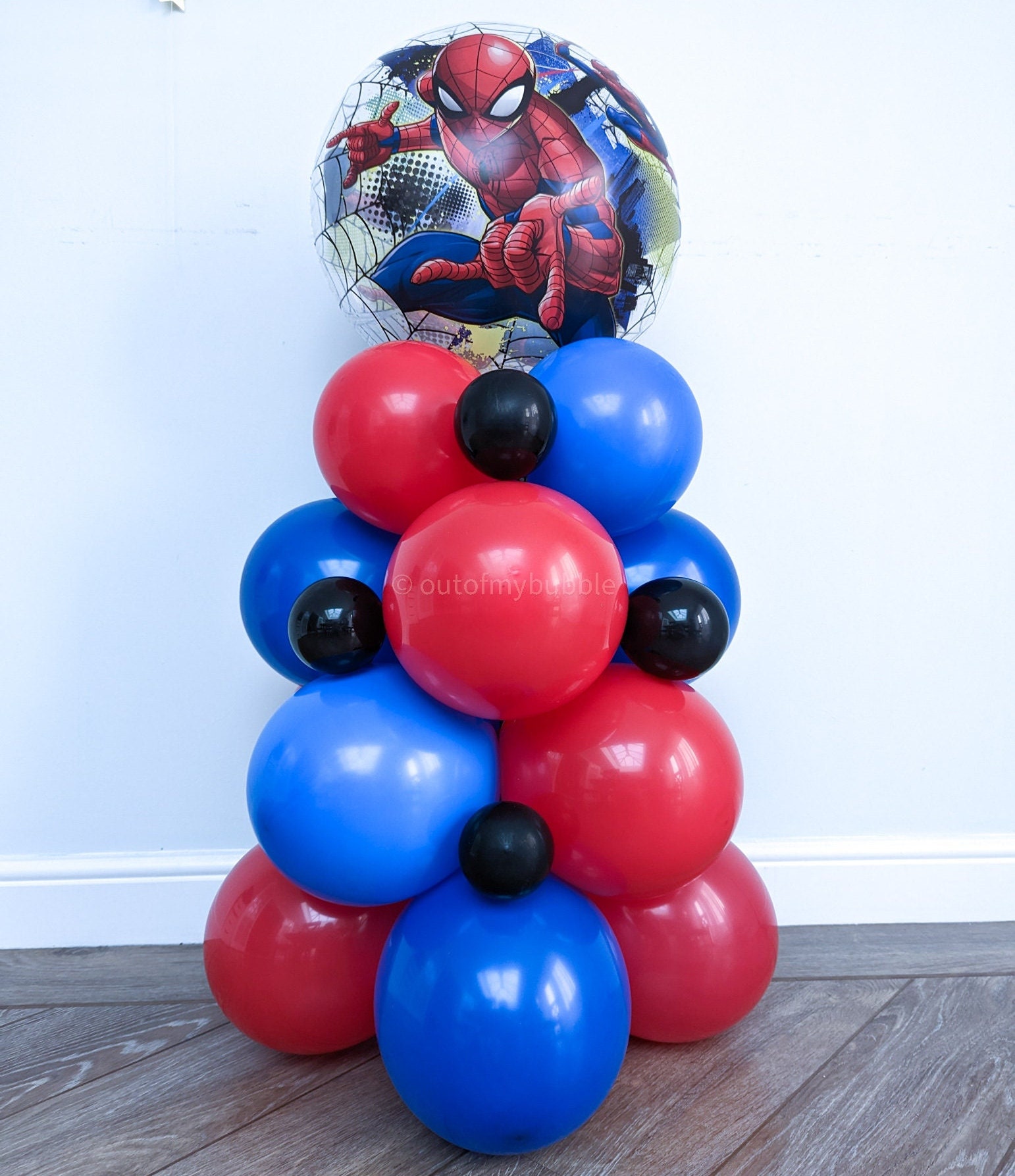 Spiderman Balloons Tower Sculpture Kids Party Decorations Etsy UK