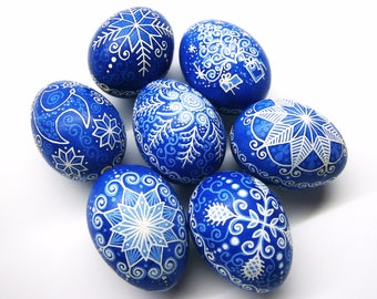 Traditionele Pysanka Set van 7 Ei Kerst Pysanka Oekraïense Paasei Echte Oekraïense Pysanky Pysanky Symbolen Cadeau Decoratieve Ei Kunst