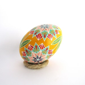 Ukrainian Hand-Painted Wooden Easter Eggs - Set Of 4 Pysanky In Beautiful Tapestry Pouch