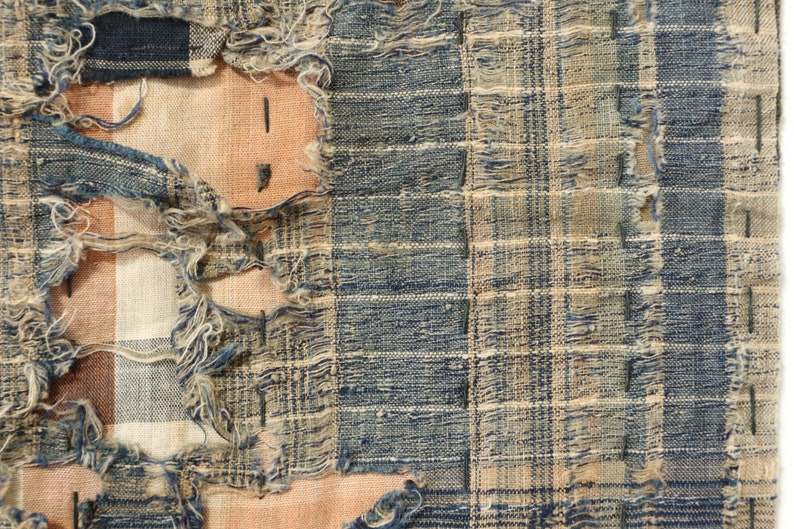 ZANSHI fabric Japanese vintage cloth 130x122cm boro