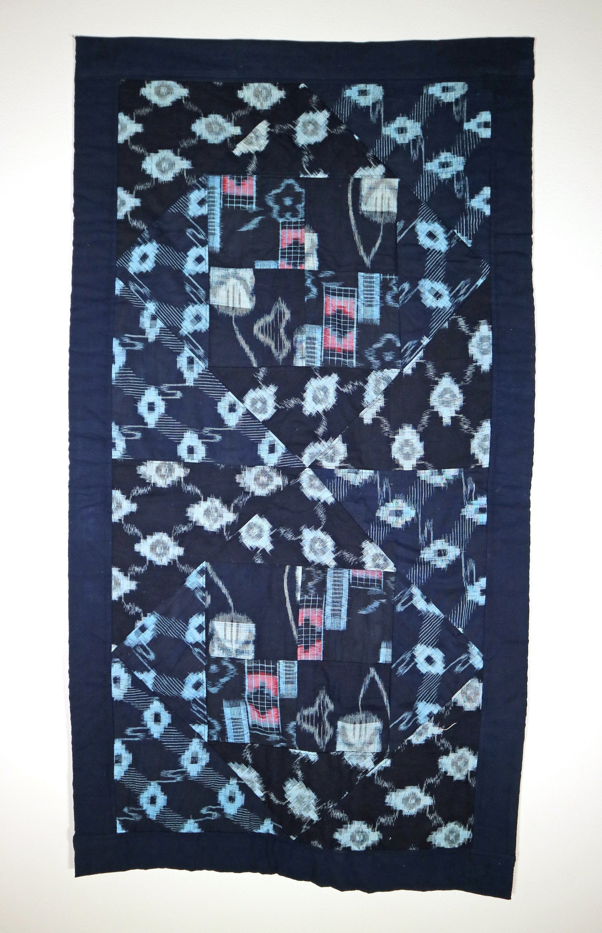 Vintage Japanese indigo patchwork quilt / rug Etsy