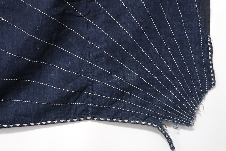 INDIGO SASHIKO fabric Japanese vintage cloth 130x140cm  boro