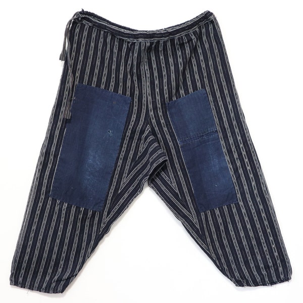 MONPE もんぺ Vintage indigo boro PANTS Japanese / sashiko boro noragi