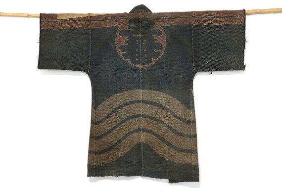 Rare FIREMAN HANTEN Hand stitch SASHIKO Vintage Ja
