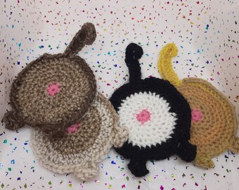 Cat Butt Coasters - Handmade Crochet Home Decor