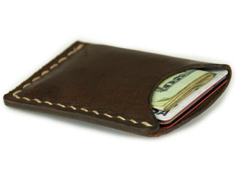 Alta Andina Leather Cardholder | Minimalist, Slim | Full Grain, Vegetable Tanned Leather (Brown – Café)