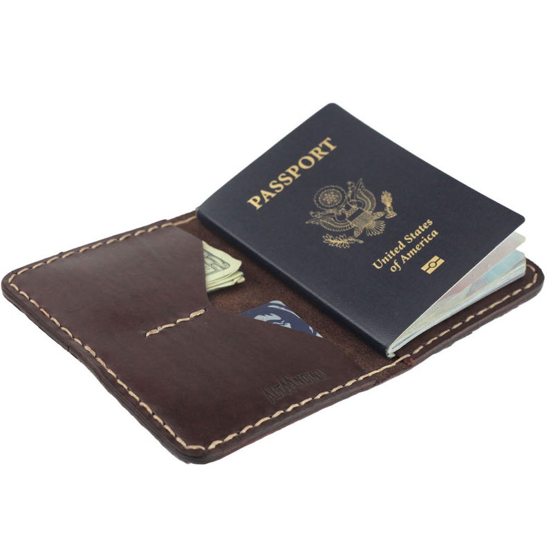 Brown - Caf\u00e9 Alta Andina Leather Passport Holder Full Grain Vegetable Tanned Leather \u2013