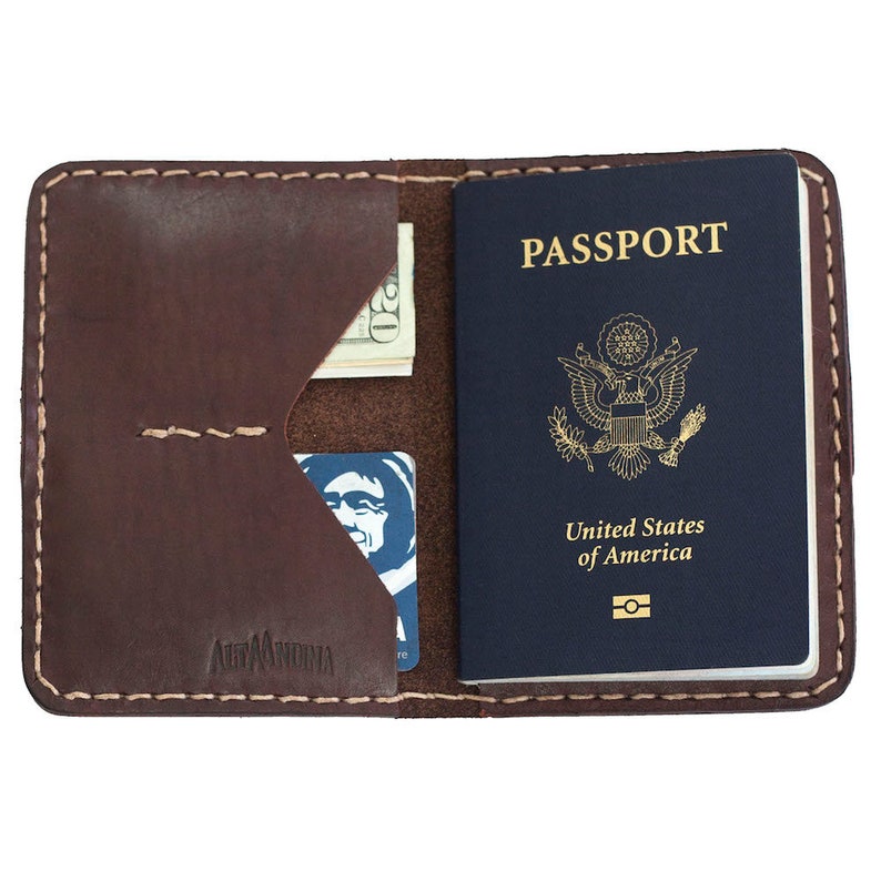 Brown - Caf\u00e9 Alta Andina Leather Passport Holder Full Grain Vegetable Tanned Leather \u2013