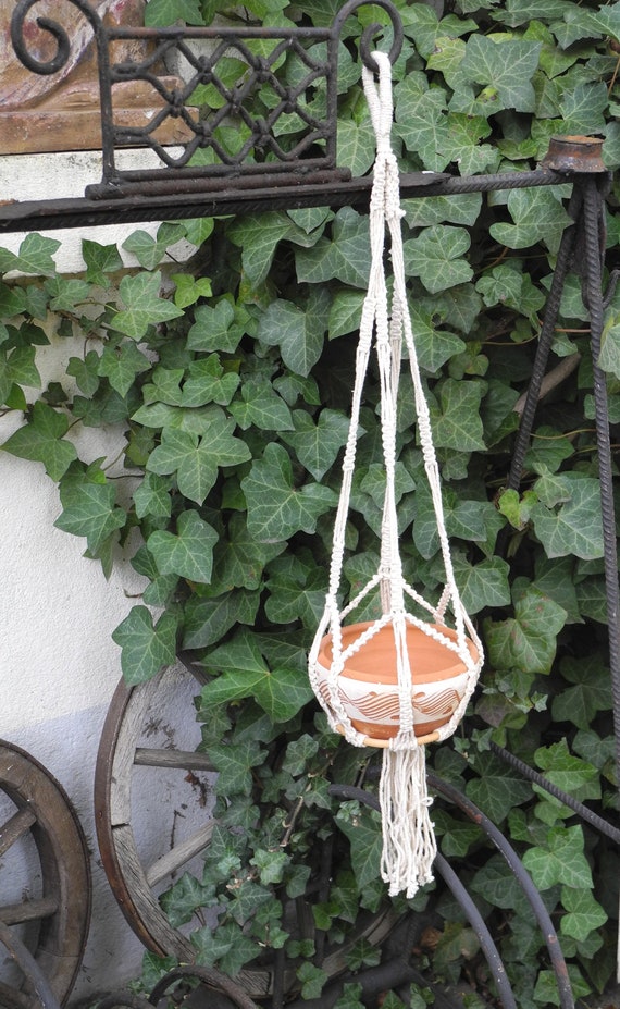 Makramee Blumenampel, Hängender Blumentopf, Blumenhänger, Pflanzenhänger, Hängende Pflanze