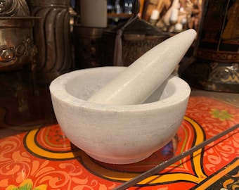 Natural Marble Stone Mortar with Pestle from India (Round Shape) Herb Kitchen, Spices, Kitchen Utensils, Mortar, Natural Cooking, Marble