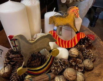 Hand-painted wooden horses (set of 2) Christmas decorations, Christmas decorations, Christmas horses, wooden decorations, wooden horses, tree decorations, Advent wreath