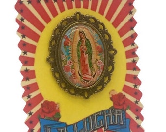 Oval brooch, Virgin Guadalupe, Valentine's Day gift