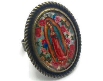 Bague ovale Vierge De Guadalupe