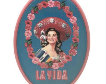 Oval frame Mexican Pin-up