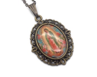 Virgin Of Guadalupe Medallion Necklace