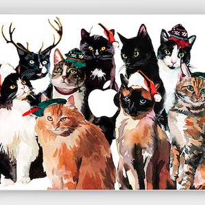 Cat Macbook decal 2018 Mac book pro 14 m1 2021 13 air 16 cover Cats in hats skin 12 inch A1278 Funny Gift sticker vinyl 15 2020 for teen fun