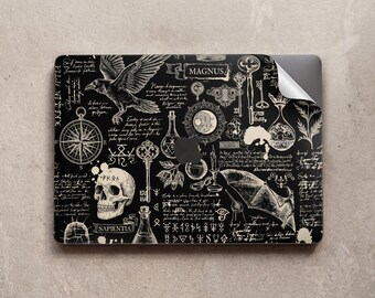Gothic Skeleton MacBook Air Skin 13 13.3 " Pro 14 15 16 inch M4 M3 Apple Vinyl Keyboard Decal Cover 2024 2019 A3113 retina Esoteric Symbols