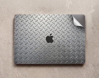 Diamond Plate MacBook Air Skin 13 13.3 13.6 " Pro 14 15 16 inch Neo M3 Apple Vinyl Trackpad Decal Cover 2024 2023 A3449 A2780 Metal Texture