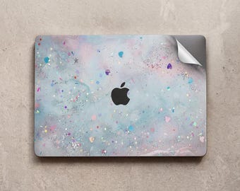 Naklejka na klawiaturę z winylu w pastelowym marmurze na MacBooka Air 13 13,3 13,6 14 cali Pro 15 16 cali Neo M2 M1 M3 2021 2020 A3185 A2442 z nadrukiem konfetti