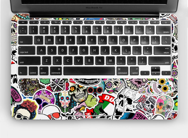 Download Skull laptop cover Skulls vector MacBook pro 15 skin sugar ...