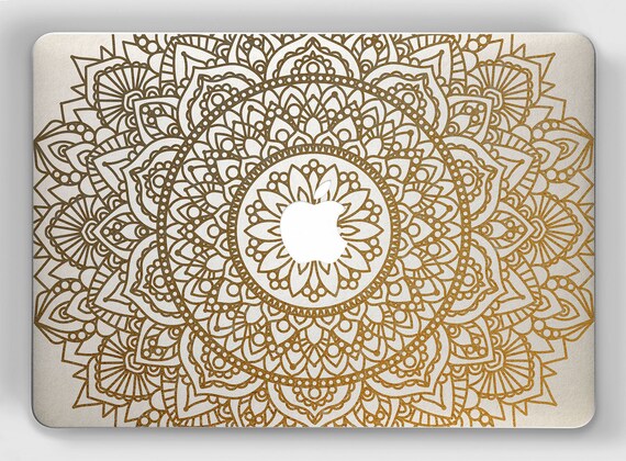 Download Gold Mandala Decal Apple Macbook Air Macbook Pro 13 2017 Mac Etsy