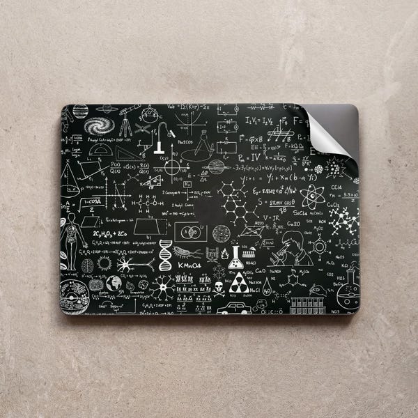 Science Chalkboard MacBook Air Skin 13 13.3 13.6 " Pro 14 15 16 inch M4 Apple Vinyl Palm Rest Sticker Cover 2021 2023 A3426 A2485 Nerd Print